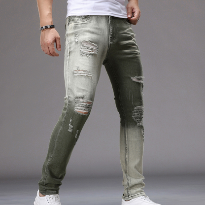 Men's Gradient Ripped Slim-Fit Jeans