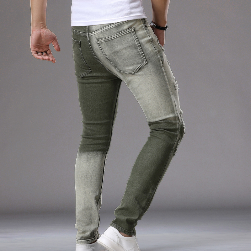 Men's Gradient Ripped Slim-Fit Jeans