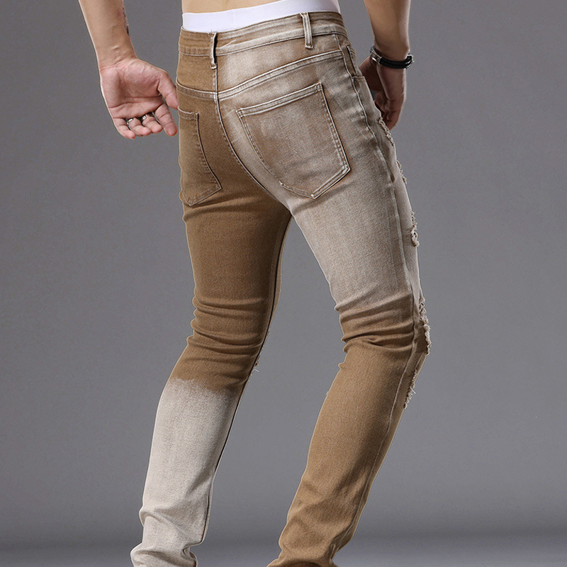 Men's Gradient Ripped Slim-Fit Jeans