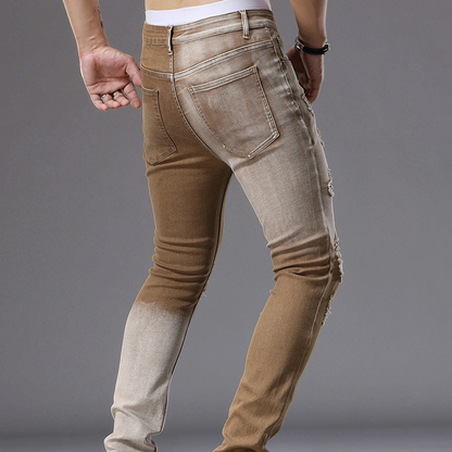 Men's Gradient Ripped Slim-Fit Jeans