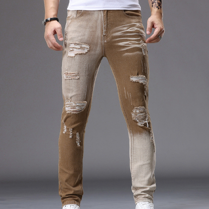 Men's Gradient Ripped Slim-Fit Jeans