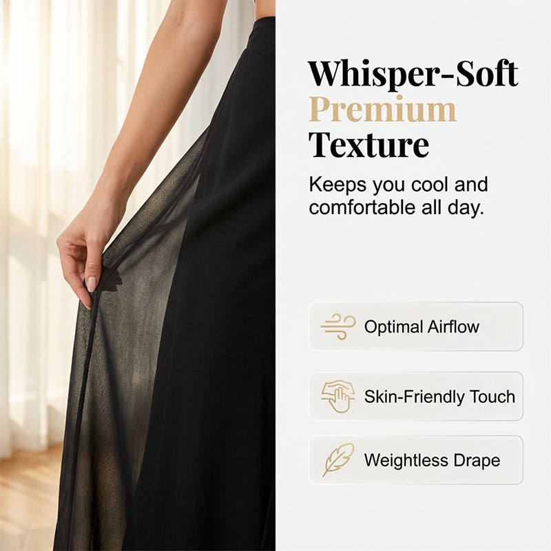 Women's Flowy Chiffon Wide-Leg Pants