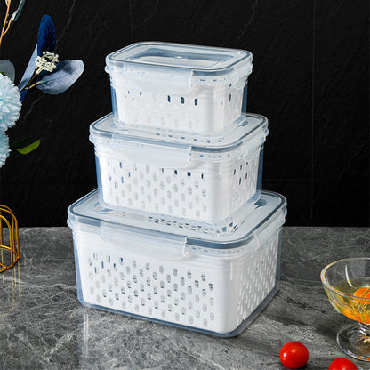 🍇 3-Pack Berry Keeper for Fridge | Fruit Containers with Drain Tray | Keeps Produce Dry & Fresh Longer