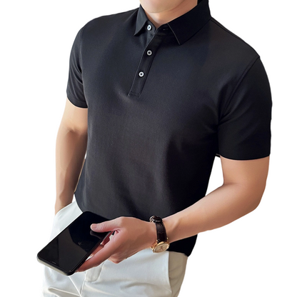 Men’s Cooling Solid Color Business Casual Short-Sleeve Shirt