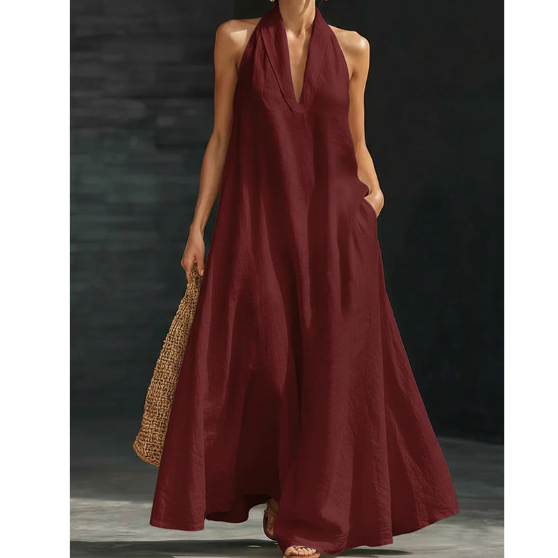 Elegant Summer Casual Halter Maxi Dress