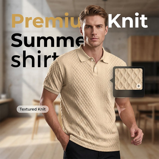 Men's Summer Lightweight Short-Sleeve Collared Shirt
