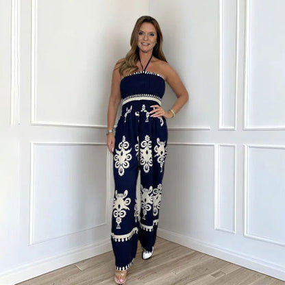 🥳2026 HOT SALE 50% OFF! 🥳💞Women's Sleeveless Halter Wide-leg Jumpsuit