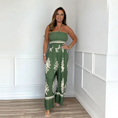 🥳2026 HOT SALE 50% OFF! 🥳💞Women's Sleeveless Halter Wide-leg Jumpsuit