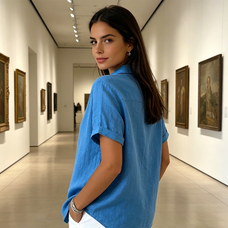 Women's Summer Casual Cotton-Linen Shirt