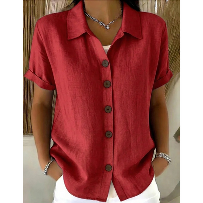 Women's Summer Casual Cotton-Linen Shirt