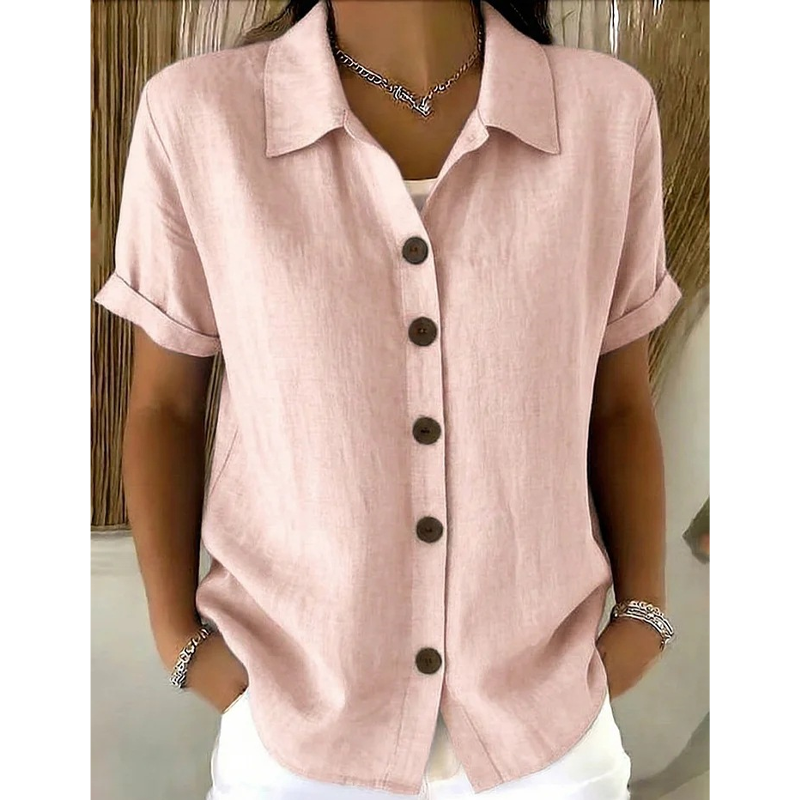 Women's Summer Casual Cotton-Linen Shirt