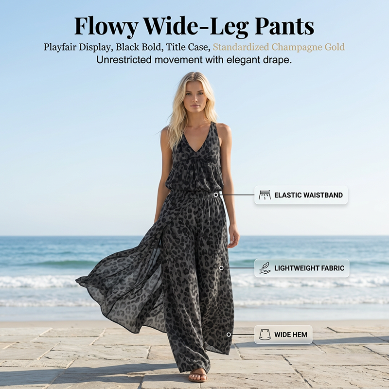 Sleeveless Halter Top and Wide-Leg Pants Set