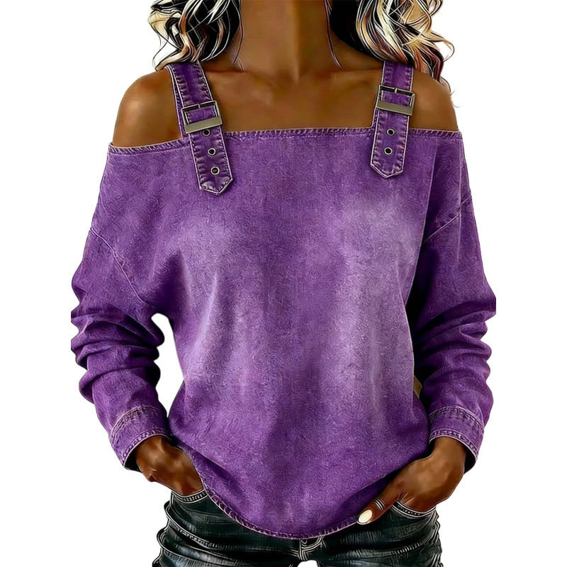 👕 LIMITED-TIME 50% OFF! ✨ Women's Denim Top – Wide Strap, Fashion, Casual ✨