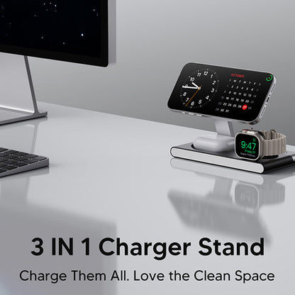 3-in-1 Foldable Magnetic Wireless Charger Stand