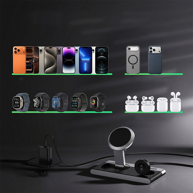 3-in-1 Foldable Magnetic Wireless Charger Stand