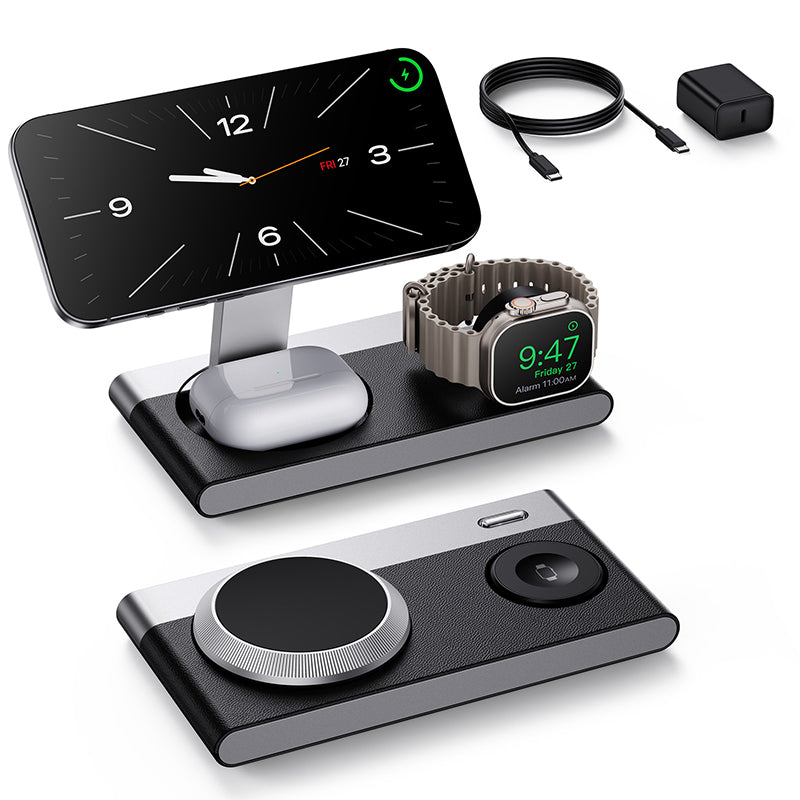 3-in-1 Foldable Magnetic Wireless Charger Stand