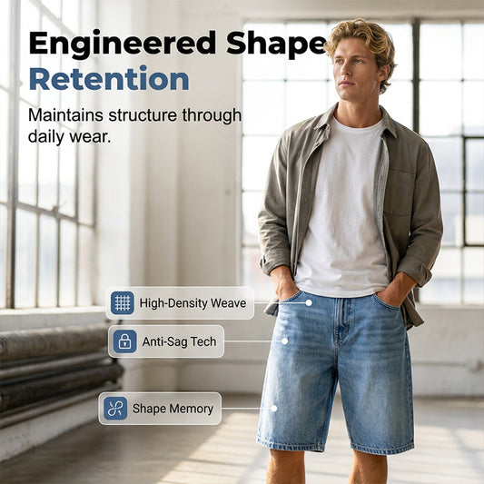 Men's Casual Wide-Leg Denim Shorts