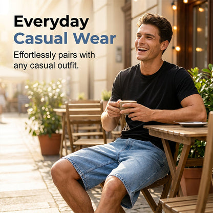 Men's Casual Wide-Leg Denim Shorts