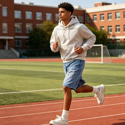 Men's Casual Wide-Leg Denim Shorts