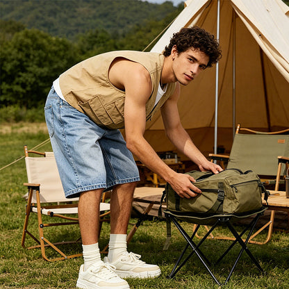 Men's Casual Wide-Leg Denim Shorts