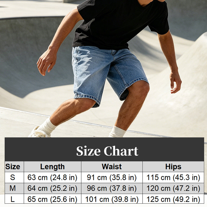 Men's Casual Wide-Leg Denim Shorts