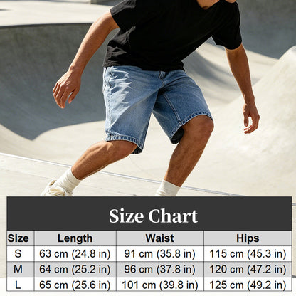 Men's Casual Wide-Leg Denim Shorts