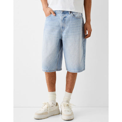 Men's Casual Wide-Leg Denim Shorts