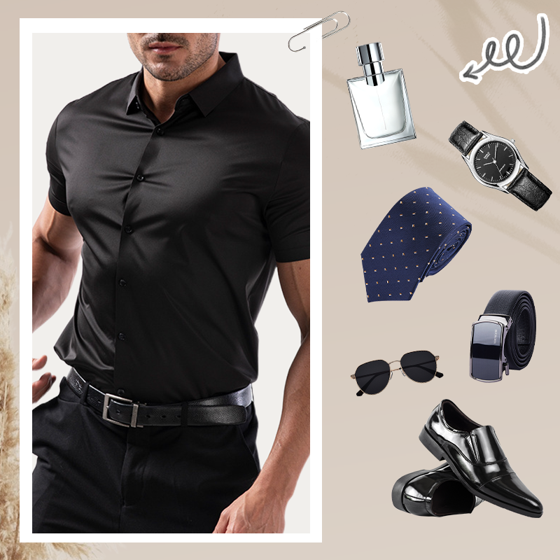 🌀🏃‍♂️ 4-Way Stretch Short Sleeve Shirt for Men – Lightweight, Moisture-Wicking, Snag-Free Fabric. Great for Travel, Hiking or Everyday Wear. Stretch Beyond Limits! 🌍🧗