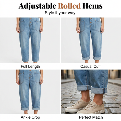 👖Women's Casual Baggy Denim Overalls with Pockets– Relaxed Style, All-Day Comfort✨