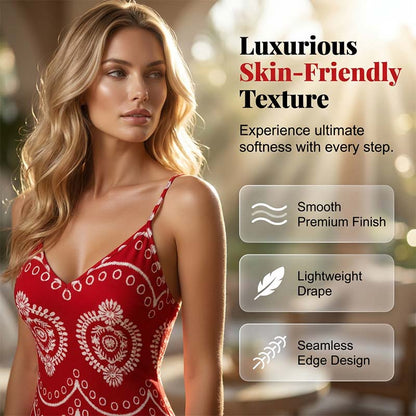 Women's Boho Printed Flowy Spaghetti Strap Maxi Dress