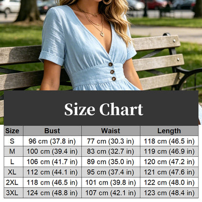 Women's Summer V-Neck Button-Down Dress