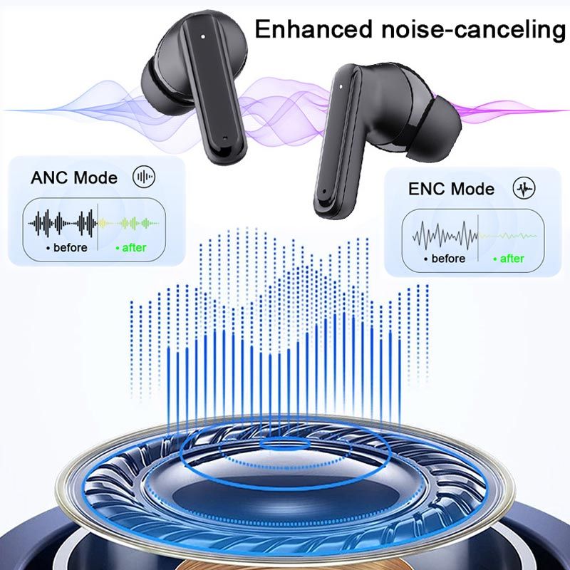 No Latency Wireless Bluetooth Headphones with Multifunctional Display