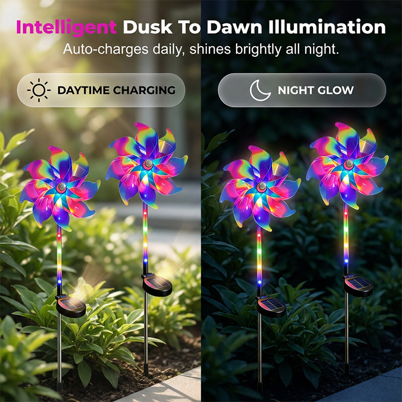 🔥Summer Hot Sale 49% OFF✨ Solar Powered Rainbow Pinwheel Garden Light