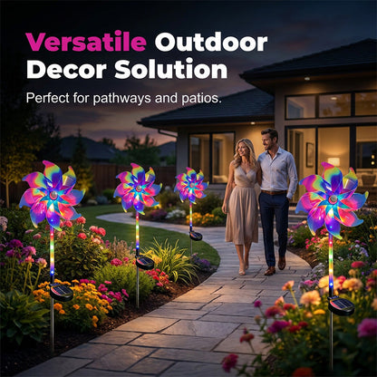 🔥Summer Hot Sale 49% OFF✨ Solar Powered Rainbow Pinwheel Garden Light
