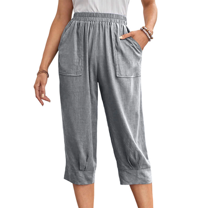 Women's Casual Relaxed Fit Solid Color Pants