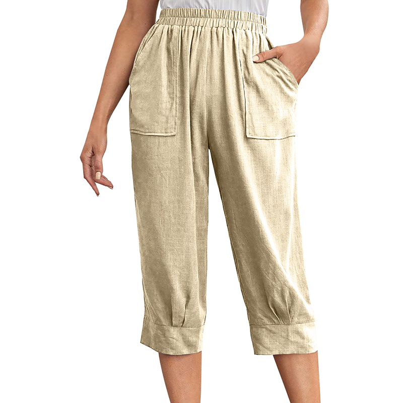 Women's Casual Relaxed Fit Solid Color Pants