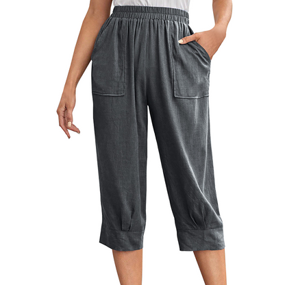 Women's Casual Relaxed Fit Solid Color Pants