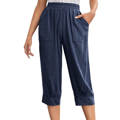 Women's Casual Relaxed Fit Solid Color Pants