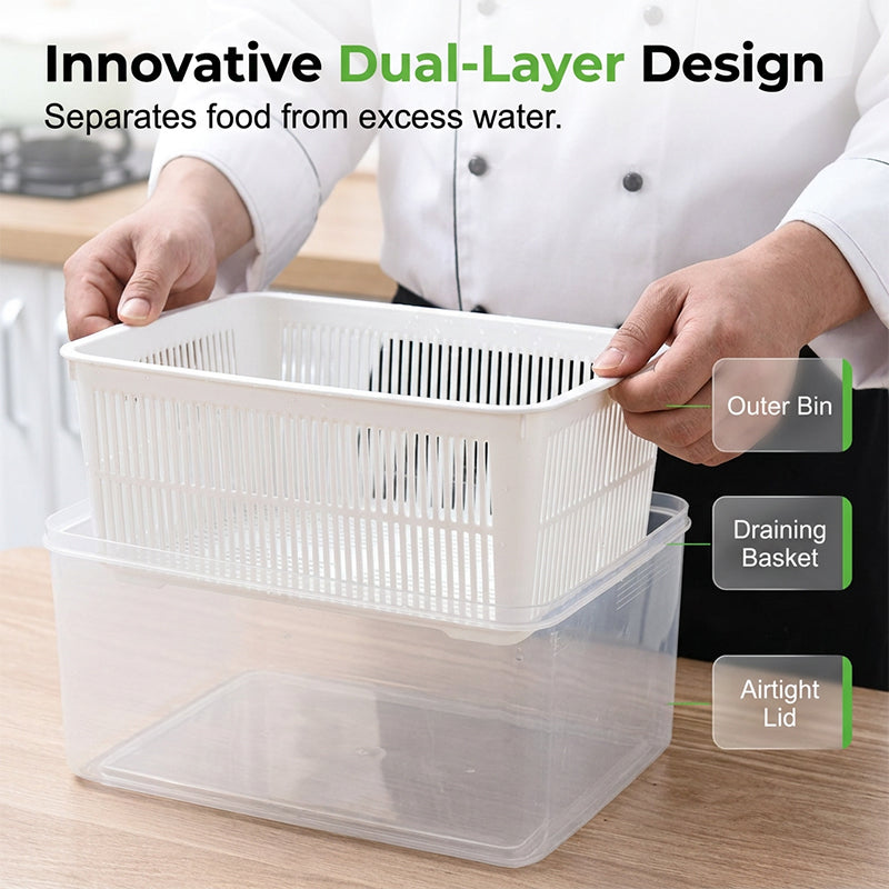 Layered Draining Food Storage Container