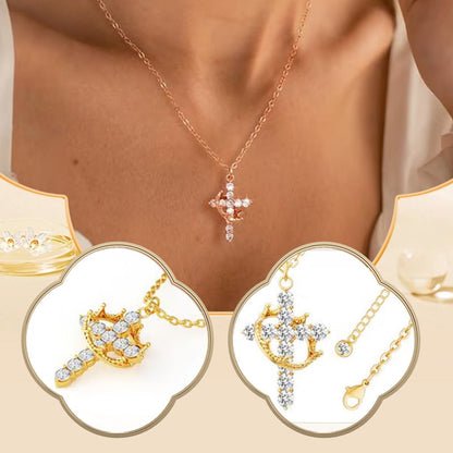 👑New Arrival 58% OFF! 💫 2026 New Crown with Cross Pendant Necklace – Elegant Faith-Inspired Design, Double-Sided Detail, Gold/Silver Options. Perfect for Daily Wear  💛✨🎁