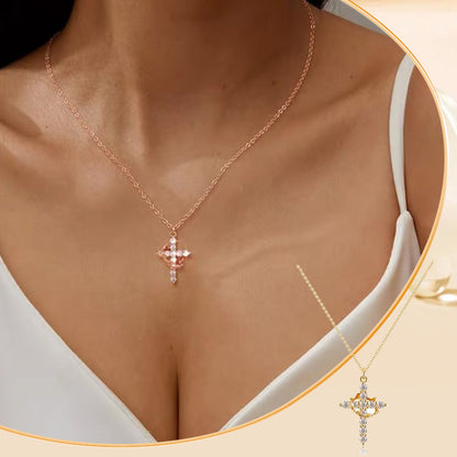 👑New Arrival 58% OFF! 💫 2026 New Crown with Cross Pendant Necklace – Elegant Faith-Inspired Design, Double-Sided Detail, Gold/Silver Options. Perfect for Daily Wear  💛✨🎁