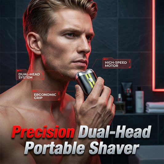 🛒 49% OFF NOW!☀️Precision Dual-Blade Portable Shaver – Ultra-Sleek Alloy Body, Fully Washable & USB Rechargeable for Effortless, Skin-Friendly Grooming On the Go