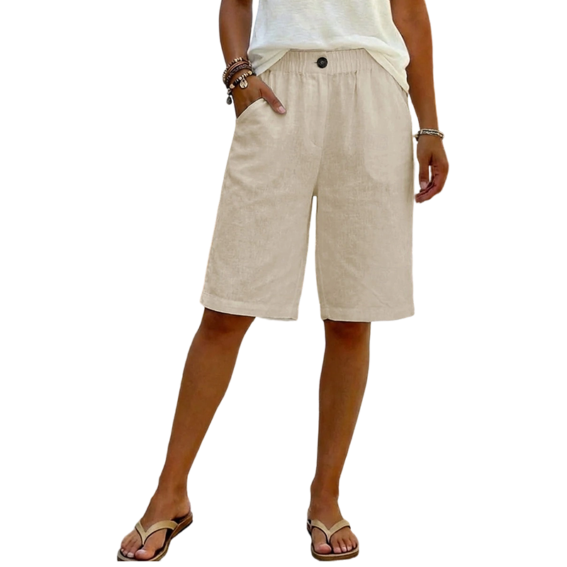 Solid Color Relaxed Fit Casual Shorts