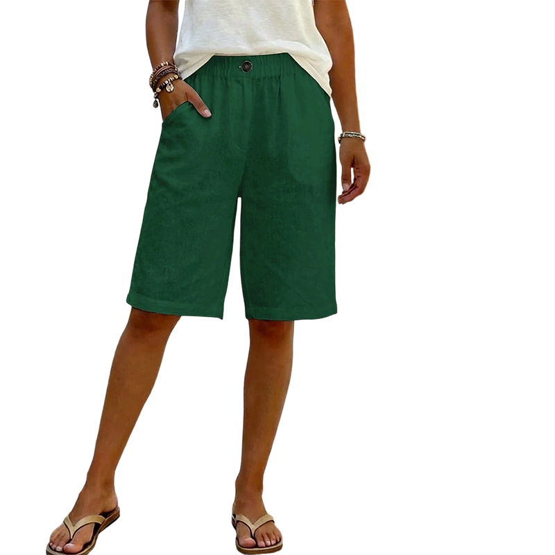 Solid Color Relaxed Fit Casual Shorts