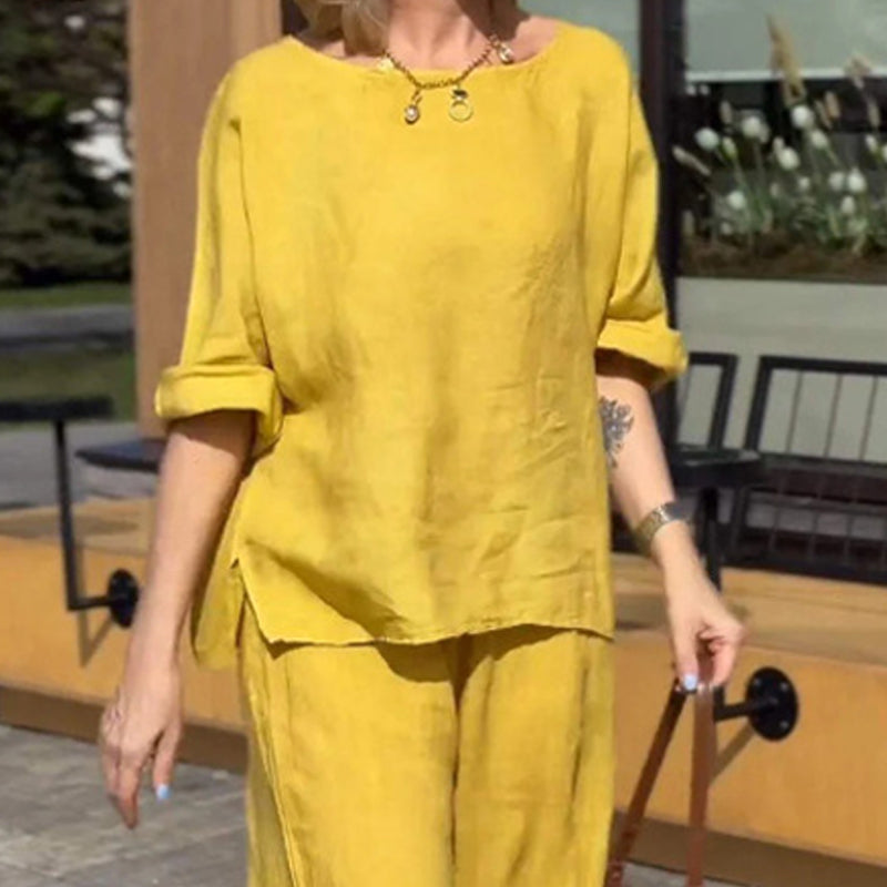 Women's 2 Piece Cotton Linen Outfits