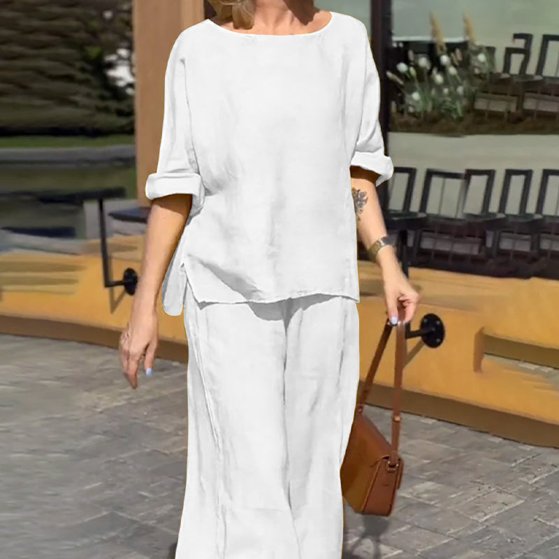 Women's 2 Piece Cotton Linen Outfits