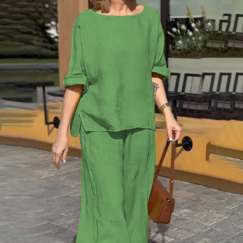 Women's 2 Piece Cotton Linen Outfits