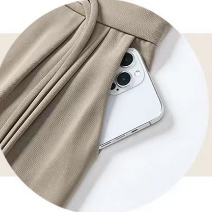 High-Waist Wide-Leg Pants with Frog Button Detail