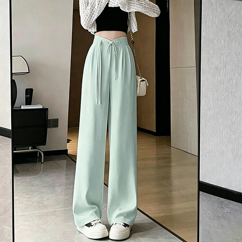 High-Waist Wide-Leg Pants with Frog Button Detail