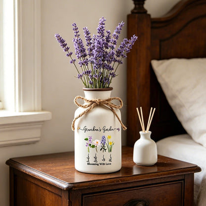 Family Birth Flower Bouquet Ceramic Vase